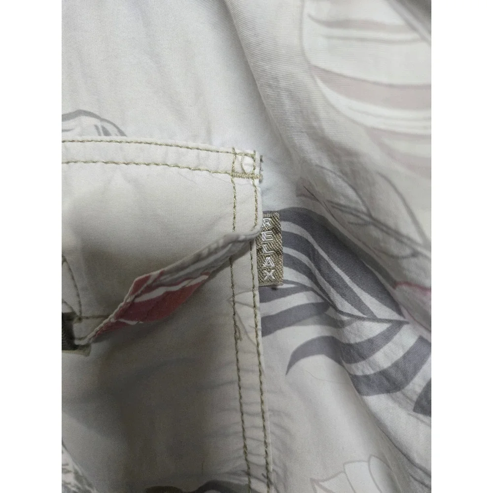 Tommy Bahama Relax Mens Floral Palm Tree Swim Trunks Beige Nylon XL 44 Waist